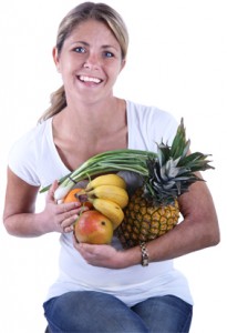 Louise med frugt